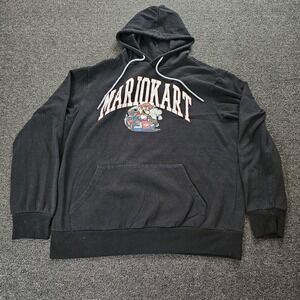 Mario Kart Hoodie Mens Large Nintendo Graphic Black Pullover Sweatshirt